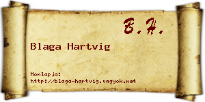 Blaga Hartvig névjegykártya